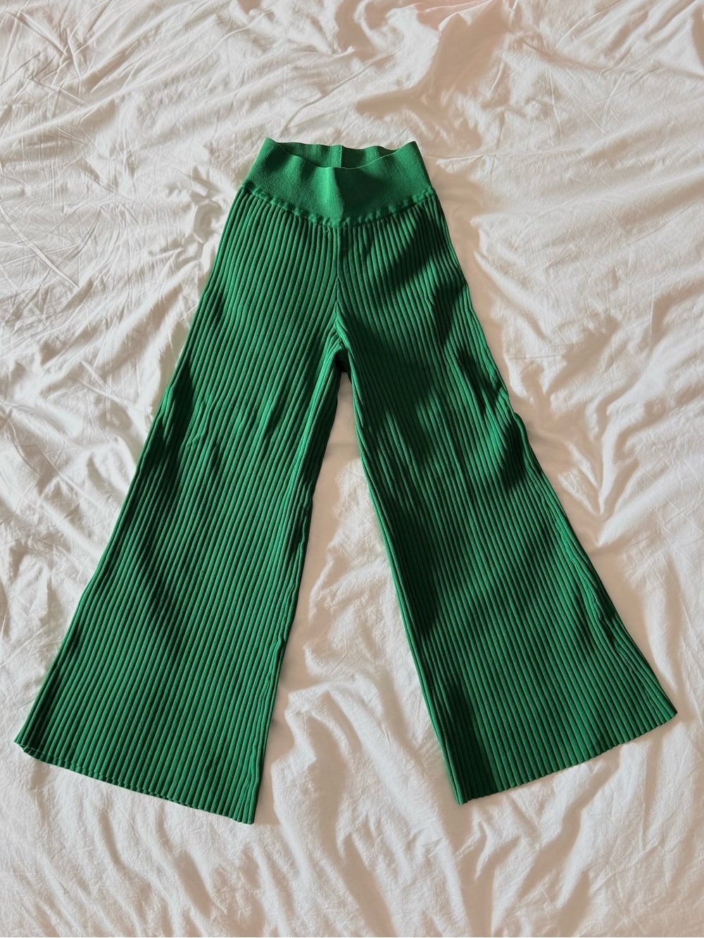 Live The Process “Leda” Wide Leg Pant in Holy Basil Green Size M